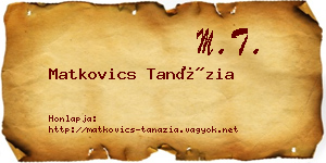 Matkovics Tanázia névjegykártya